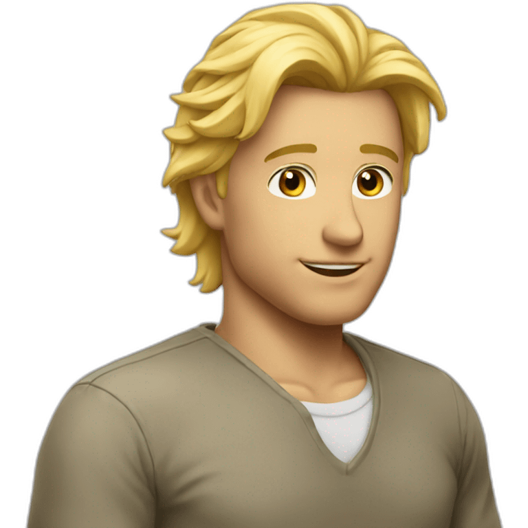 Homme blond cheveux long emoji