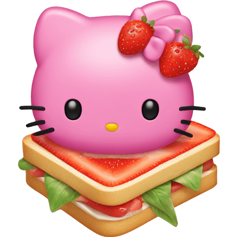 Hello kitty japanese strawberry sandwich  emoji