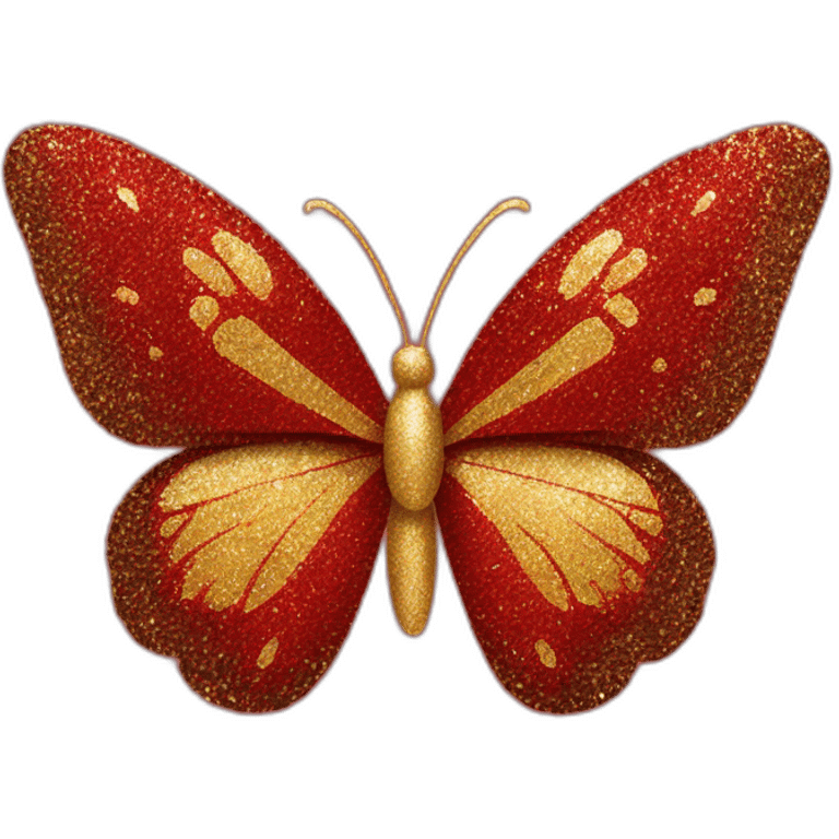 red and gold glitter butterfly emoji