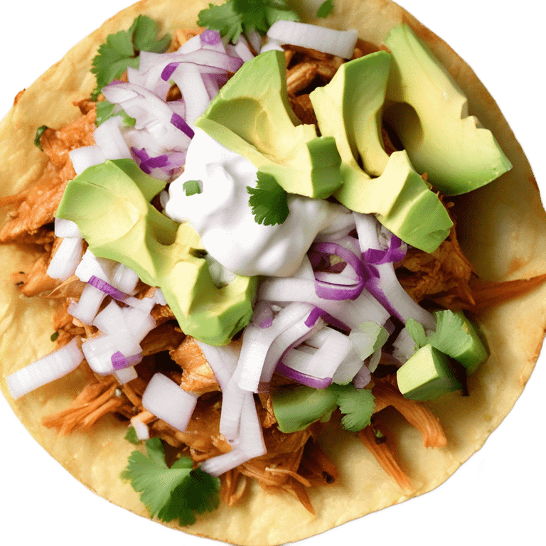 Shredded Chicken Tinga Tostada emoji