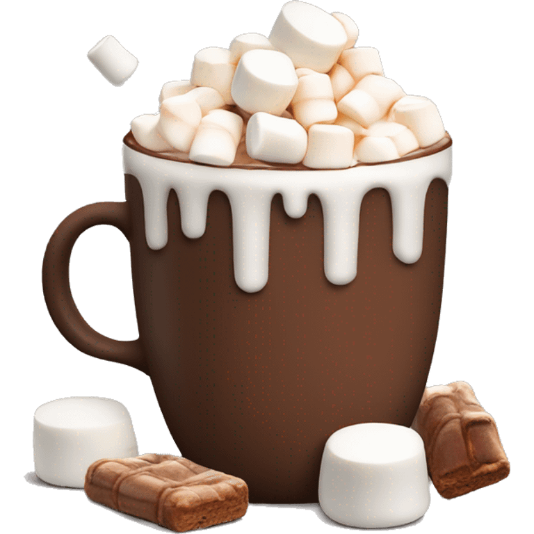 Hot chocolate with marshmallows Christmas themed  emoji