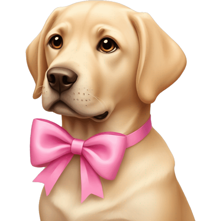 labrador with pink bow emoji