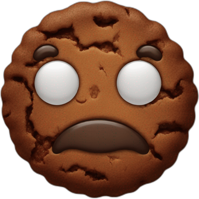 single chocolate cookie facing towards camera emoji