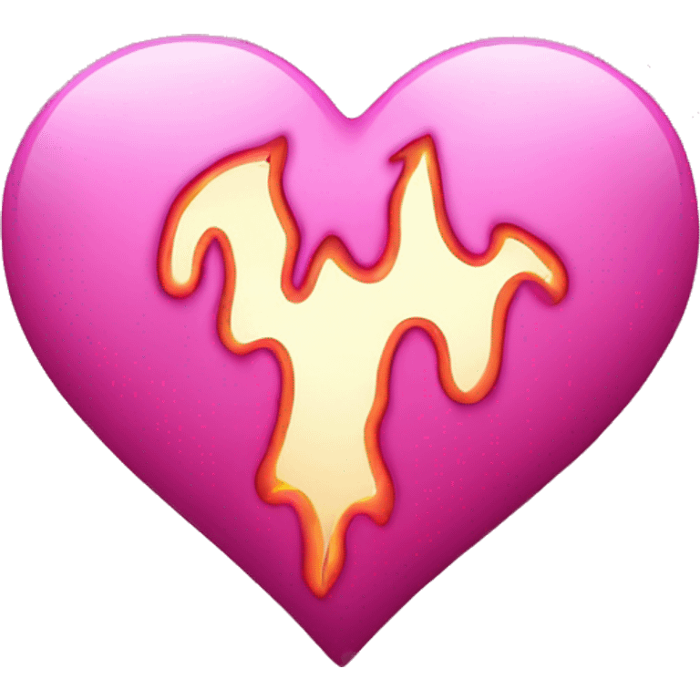 Pink heart with pink flames emoji