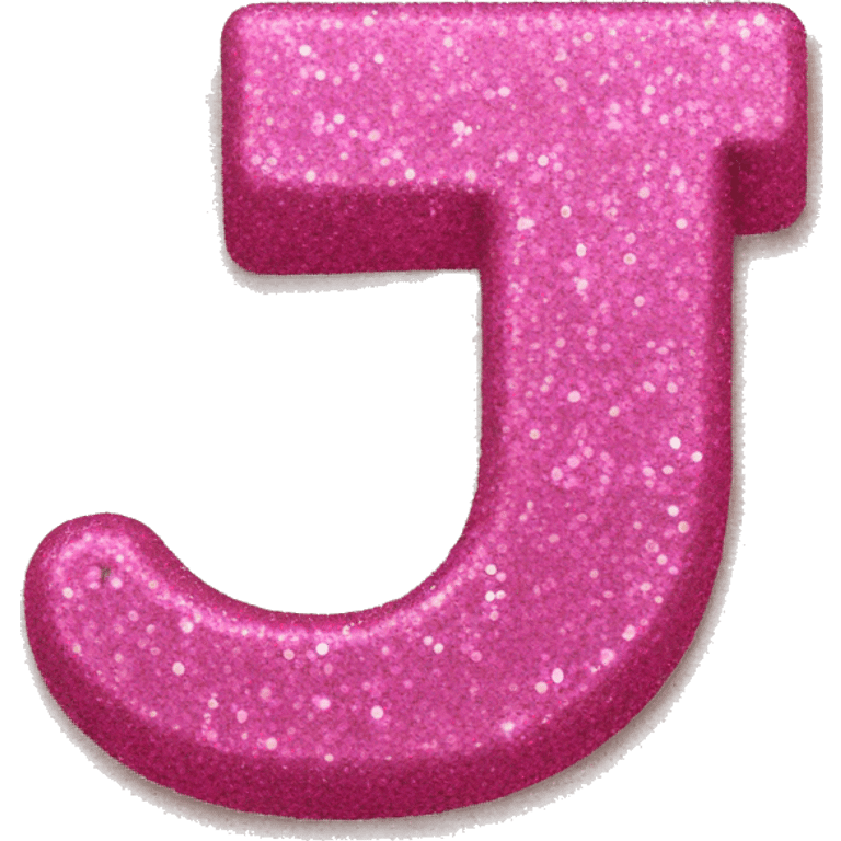 Pink Glitter letter J in cursive  emoji