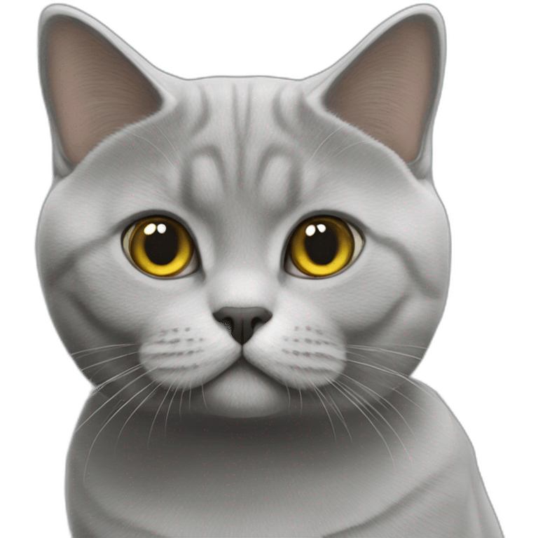 british shorthair cat grey white emoji