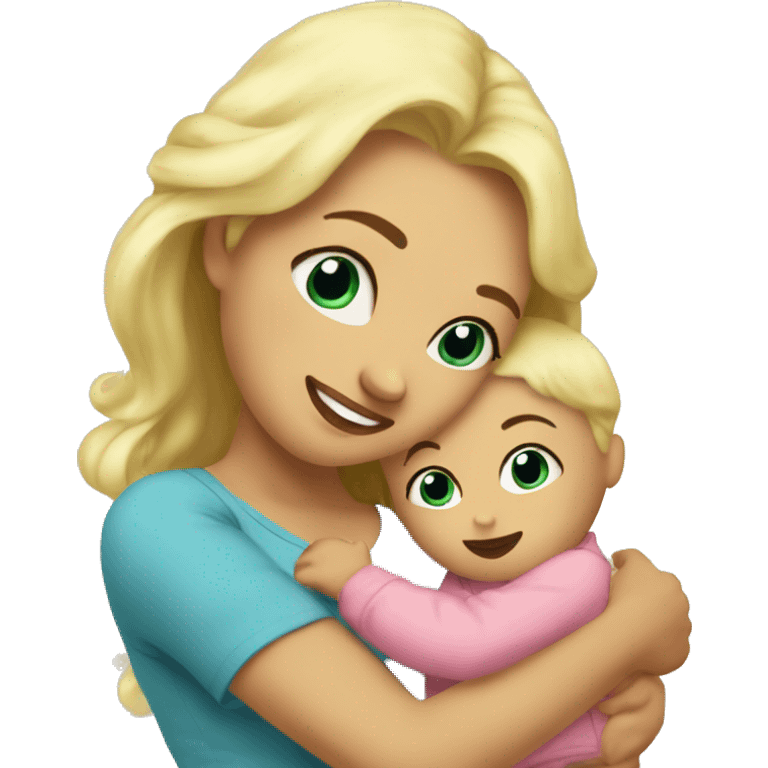 baby hug mommy blonde emoji