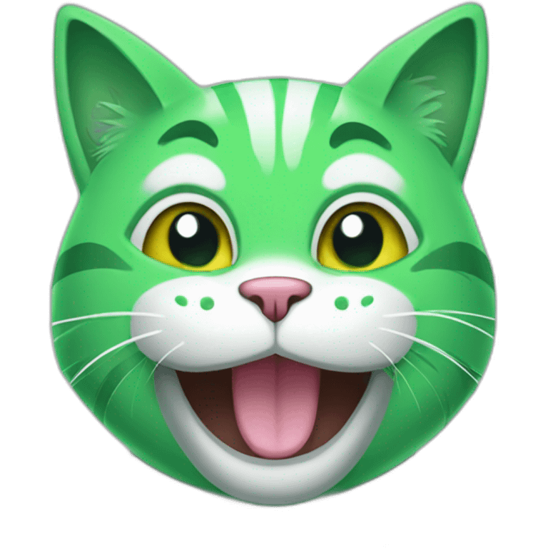 happy green cat emoji