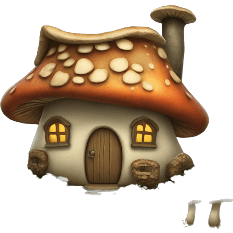 Mushroom cottage emoji