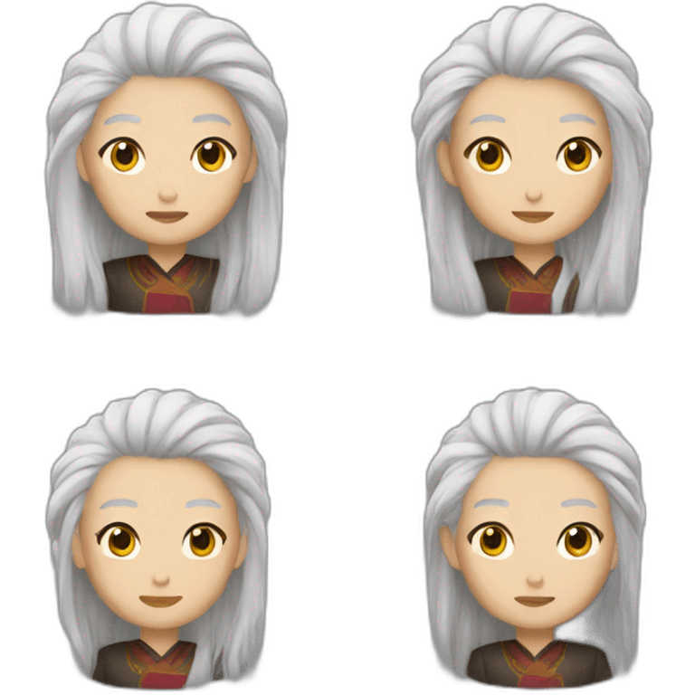 chinease with white hair emoji