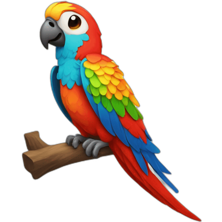 a very colorful parrot emoji