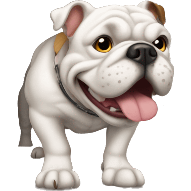 Bulldog going through a doggy door emoji