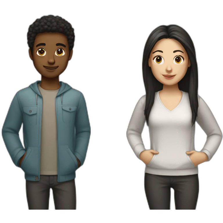 Two students white skin emoji