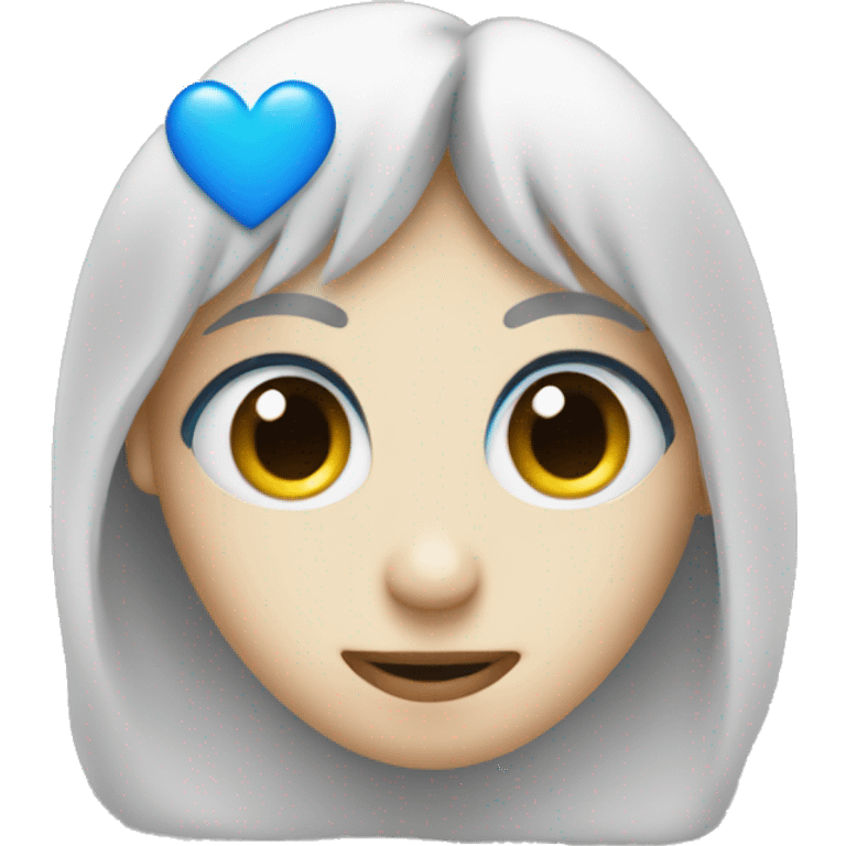 Blue heart with eyes  emoji