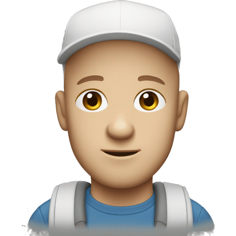 walking bald white man wearing cap  emoji