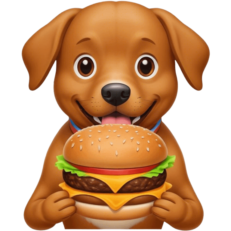 dog eating burger emoji