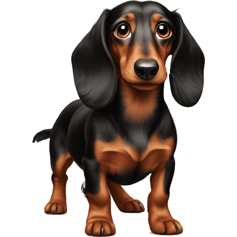 Realistic long hair dachshund   emoji