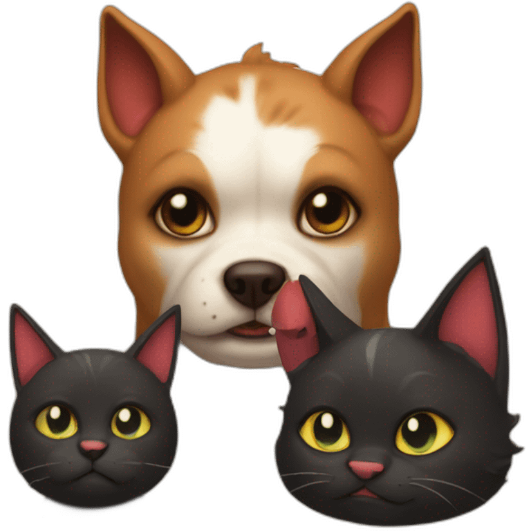 dog and cat as devils emoji