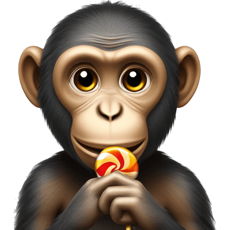 Monkey eating a lollipop  emoji