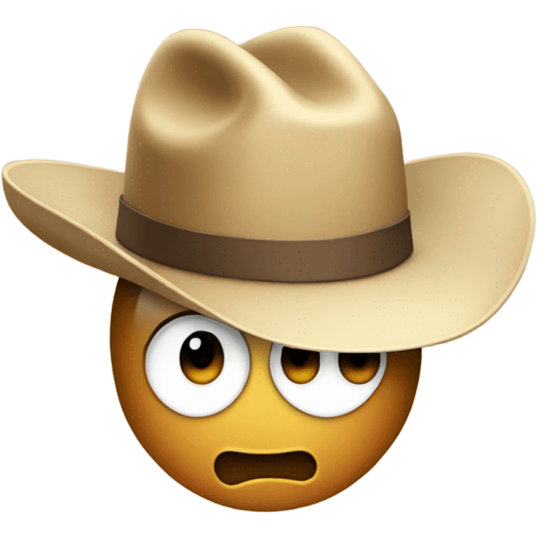 Apple wearing cowboy hat emoji