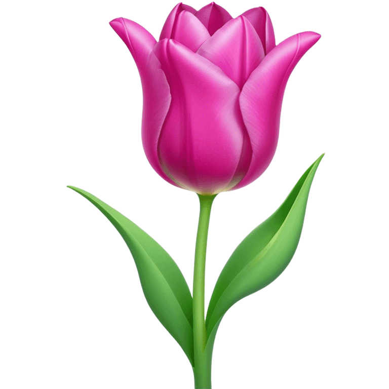 Cinematic Realistic Tulip Emoji, Elegant and simple, with soft, smooth petals in shades of pink and purple, gently curved and reaching upward. The slender green stem contrasts against the delicate bloom, while surrounding greenery adds a peaceful touch. Soft glowing outline, capturing the essence of springtime beauty and grace in a delicate tulip. emoji