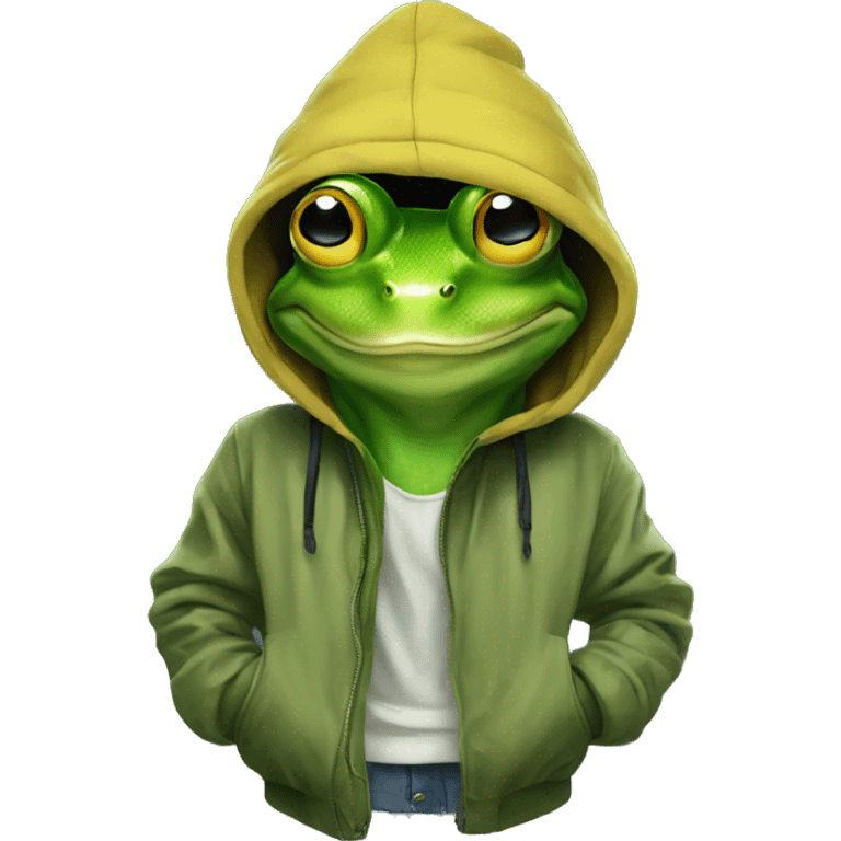 frog in a streetwear clothes emoji