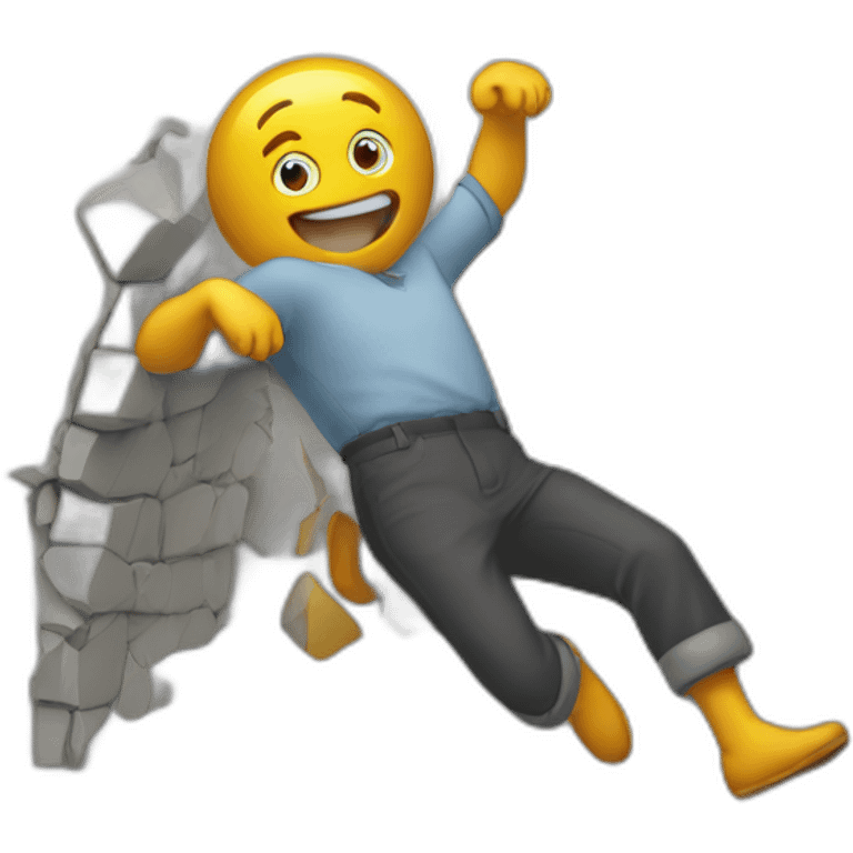 Cligner falling out of a wall emoji