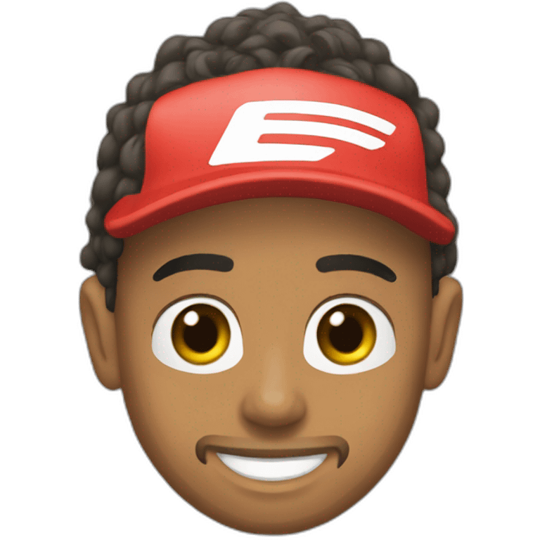 Lewis Hamilton qui lève une coupe emoji