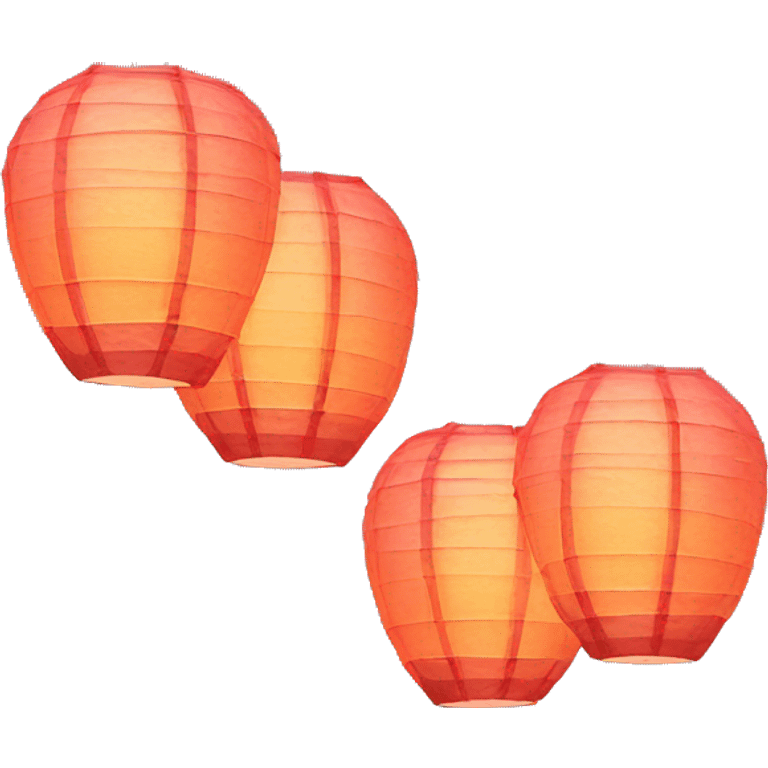 3 floating paper lanterns emoji