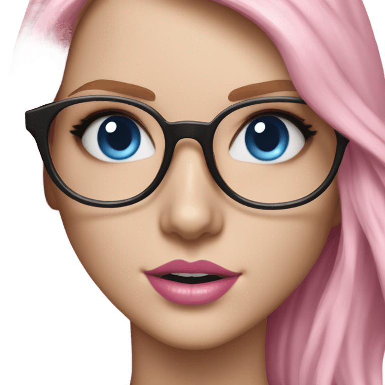 Hyper Realistic Taylor Swift blue eyes and glasses with pink hair  emoji