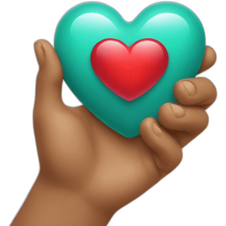 Showing heart in hand  emoji