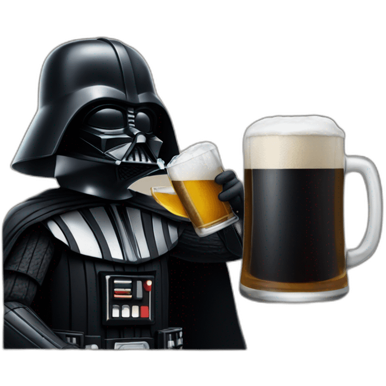 Vader drinking beer emoji