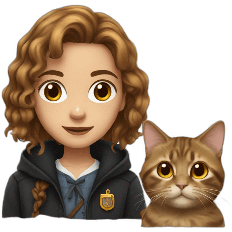 Hermione Granger avec un chat emoji