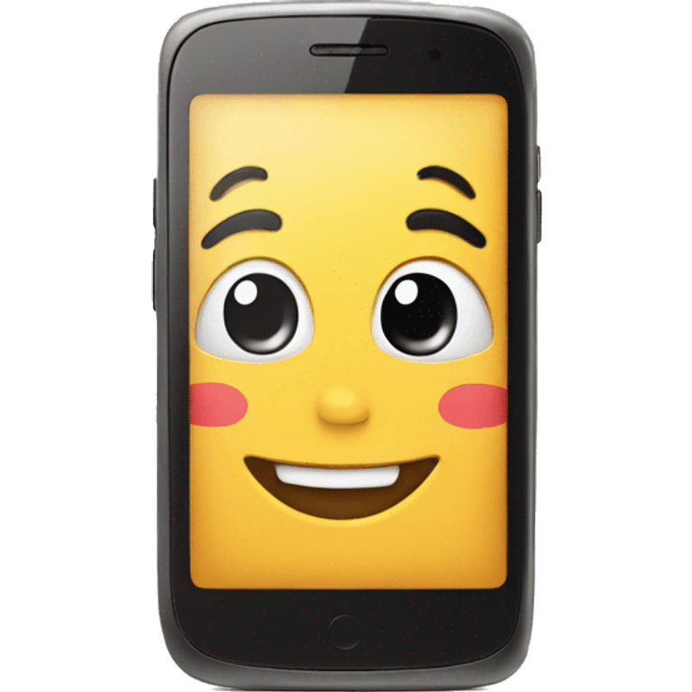 smartphone with the emotion of happiness emoji