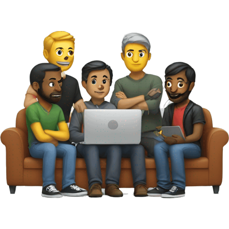 group of developers with a laptop emoji