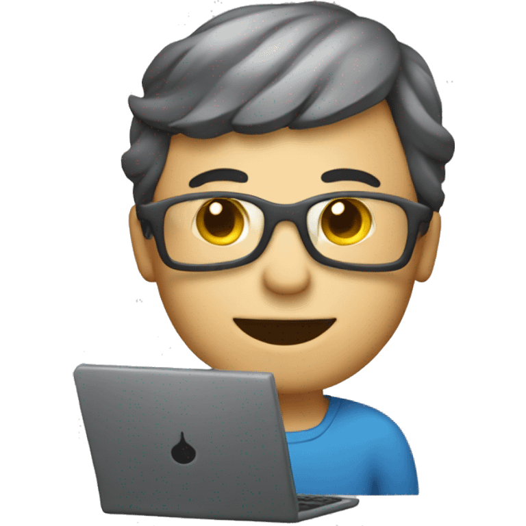 developer with a computer on which it is written: xtm studio emoji