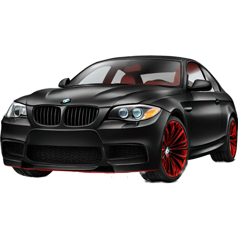 BMW luxury car all black red interior  emoji