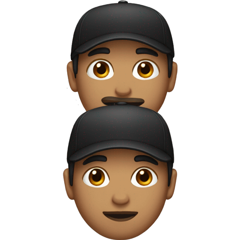 person with dark brown hair and black cap emoji