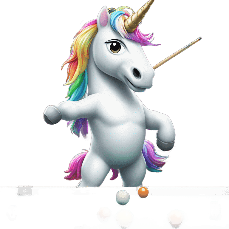 Unicorn playing pool emoji