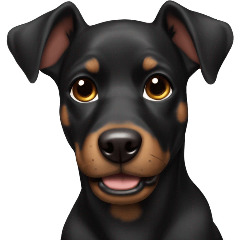 black dog pointed ears brown markings emoji