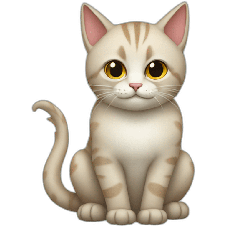 cat with dragon horn caucasian emoji