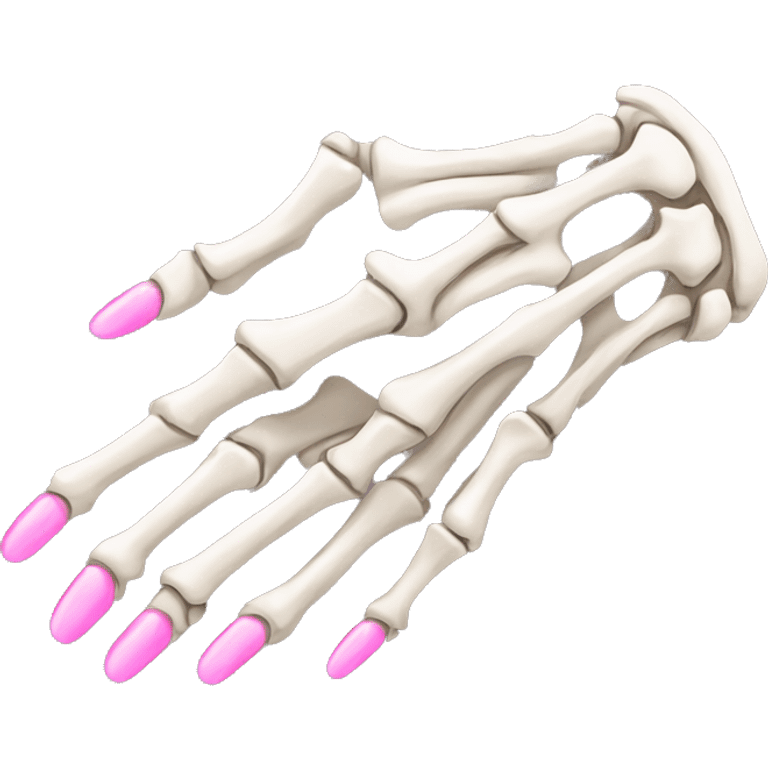 skeleton hand with long pink nails emoji