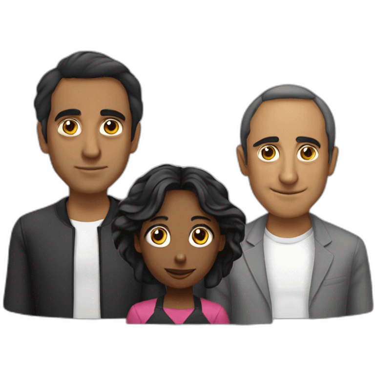 Zemmour with 2 black people  emoji