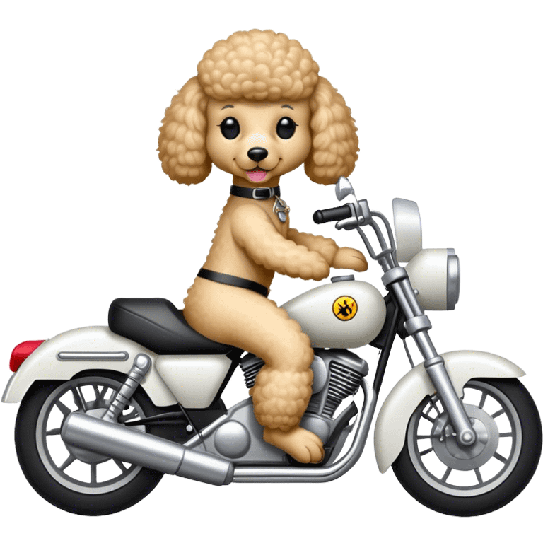 Poodle on a motorcycle  emoji