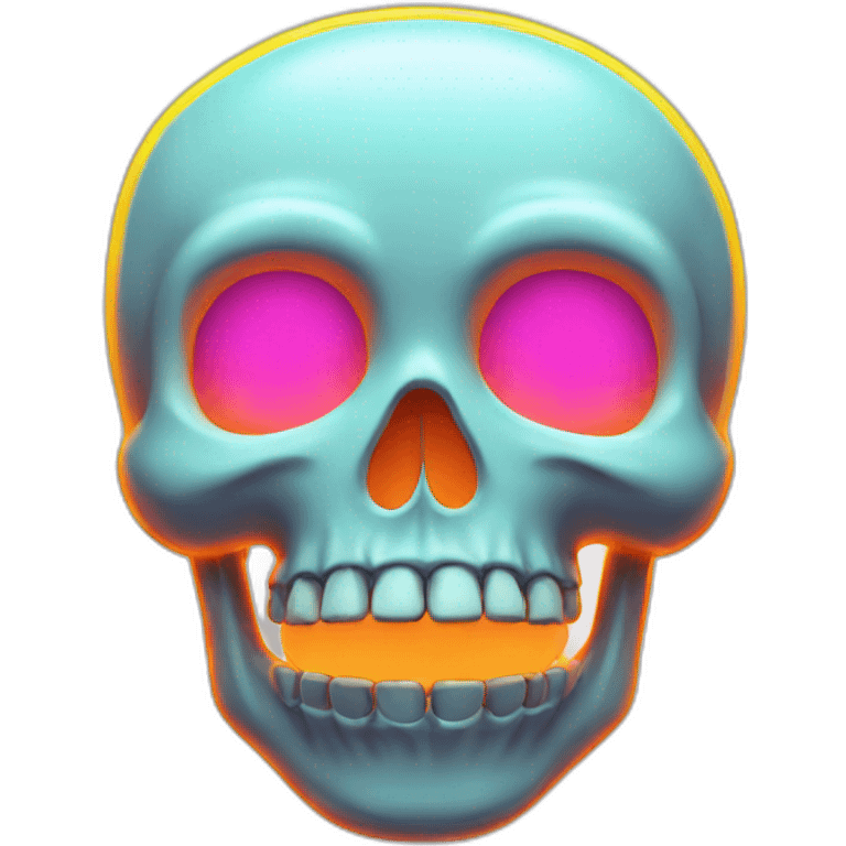 neon sign skull emoji