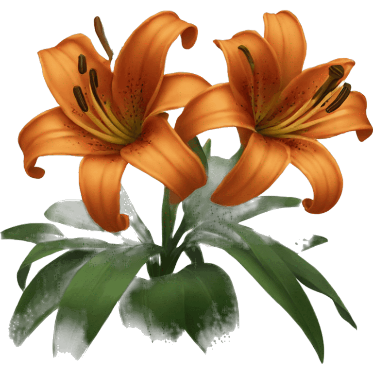 dark orange lilies  emoji