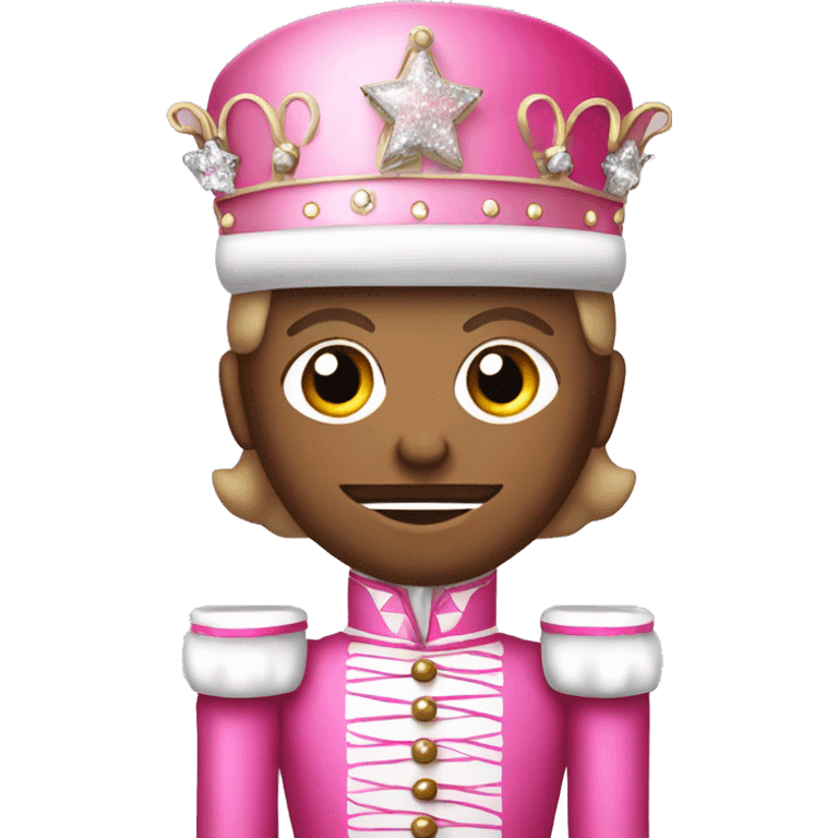 nutcracker with pink and white clothes andsparkles emoji