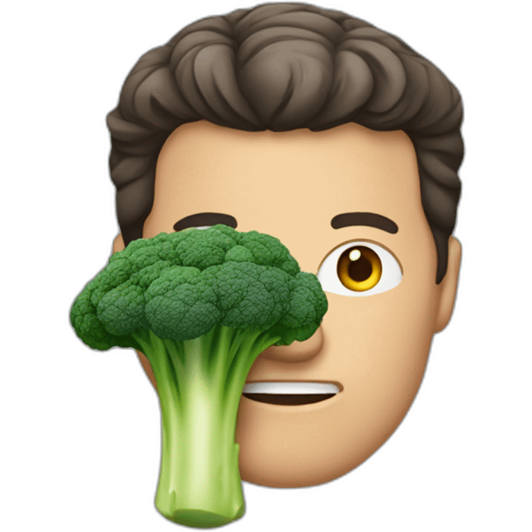 mark whalberg with a broccoli instead of his head emoji