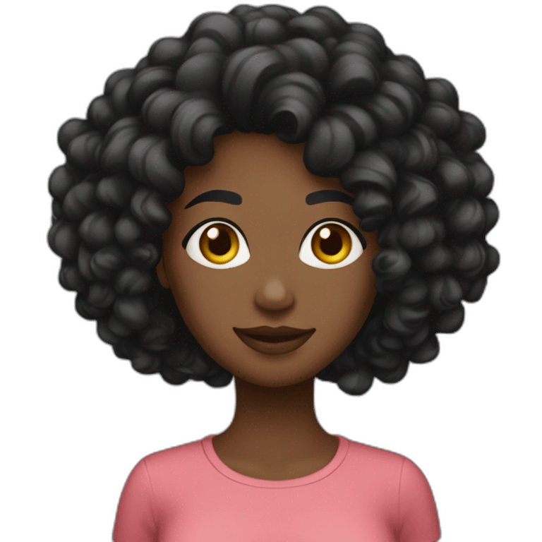 Mulher negra cabelo comprido emoji