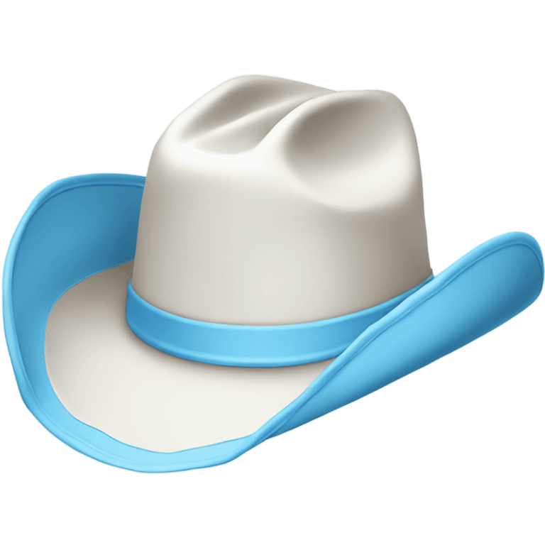 White and baby blue Cowboy hat emoji